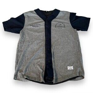 Primitive Skateboard Apparel Mens Baseball Jersey Size M Gray/Blue Embroidered